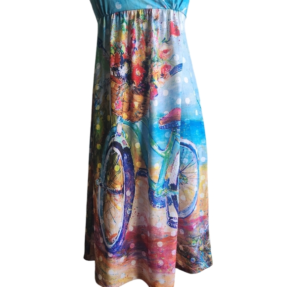 Leoma Lovegrove Bicycle Print "Art to Wear" Dress Size Small - Picture 4 of 16